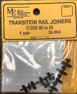 HO Transition Rail Joiners Code 80