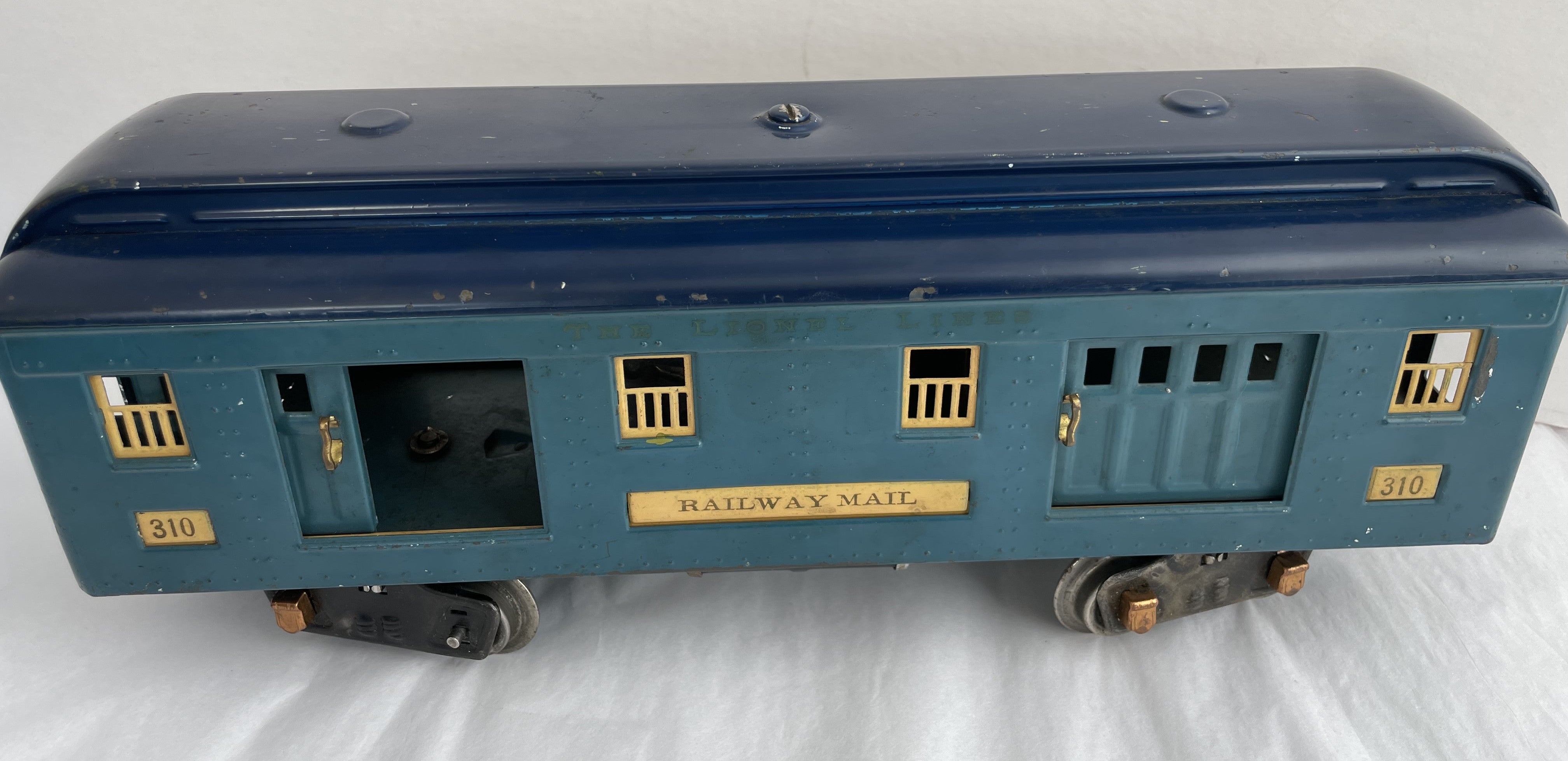 STD Gauge Railway Mail Car Blue As Is