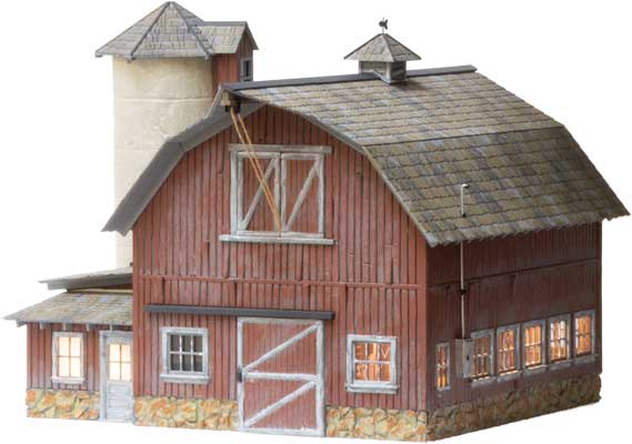 Old Weathered Barn Built and Lighted