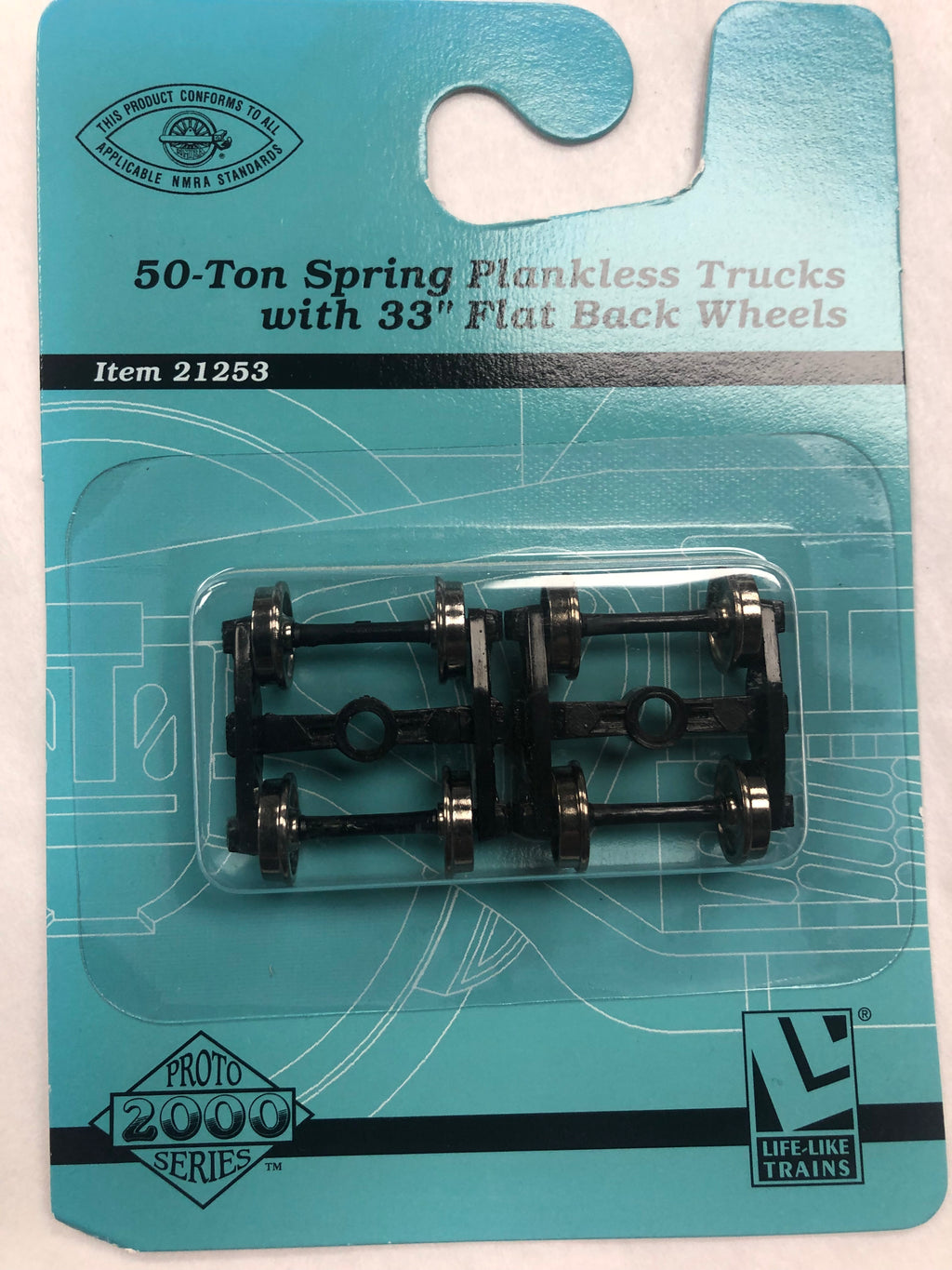 HO 50-TON Trucks w/33" Flat Black Wheels