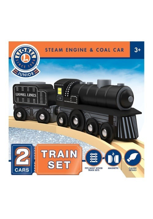 Wooden Steam Engine and Coal Car