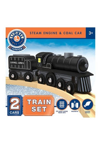 Wooden Steam Engine and Coal Car
