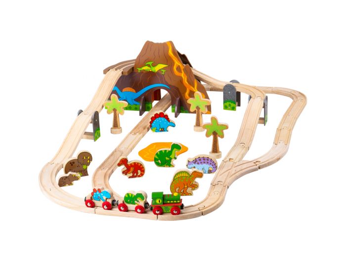 Wooden Dinosaur Railway Set